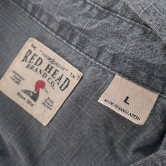 Red Head Brand Co. Grey Outdoor Sportsman Buttondown Shirt,  Size Large - Picture 8 of 8